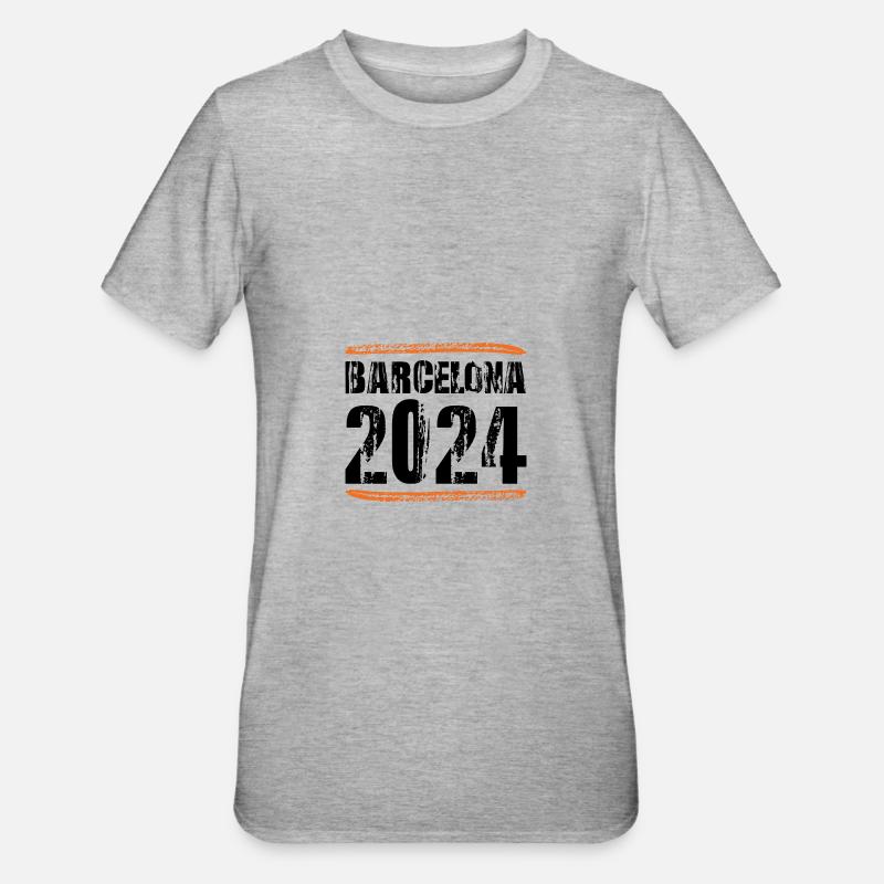 Devis Barcelone 2024 - T-shirt polycoton Unisexe - gris chiné
