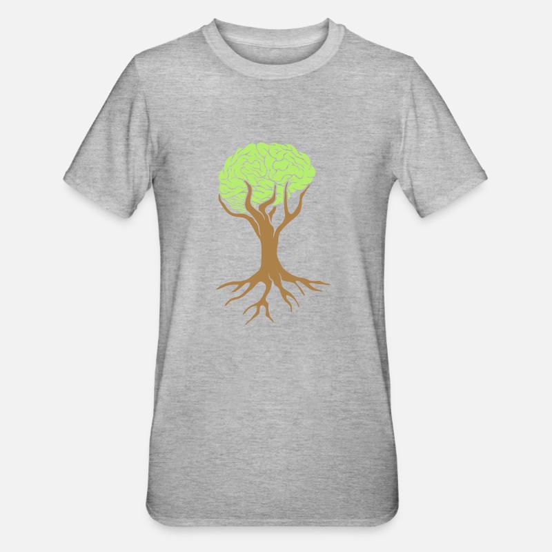 Conception d'arbre de cerveau - T-shirt polycoton Unisexe - gris chiné