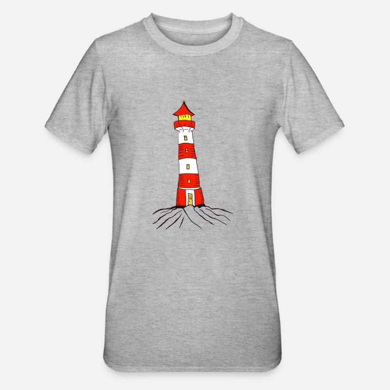 Leuchtturm - Unisex Polycotton T-Shirt - Grau meliert