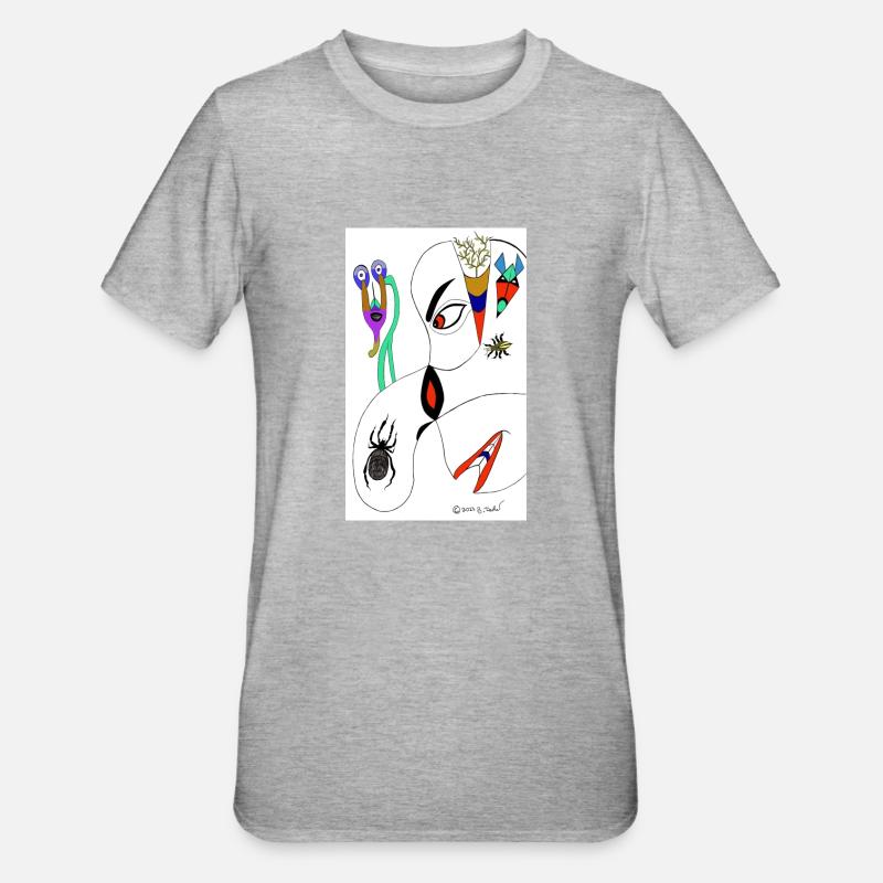 M Burns Head Spider - T-shirt polycoton Unisexe - gris chiné
