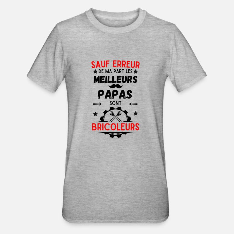 HANDWERKER BESTER PAPA - Unisex Polycotton T-Shirt - Grau meliert