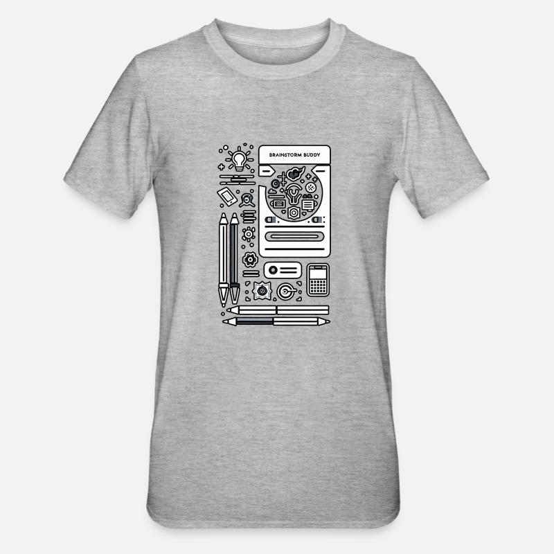 Brainstorming Buddy 8 - T-shirt polycoton Unisexe - gris chiné