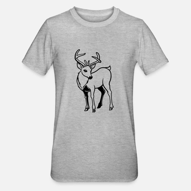 Deer Deer Comic - Unisex Polycotton T-Shirt - heather grey