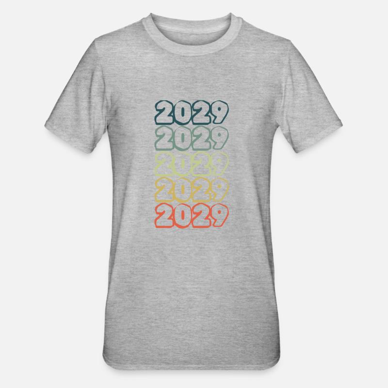 Année de naissance 2029 - T-shirt polycoton Unisexe - gris chiné