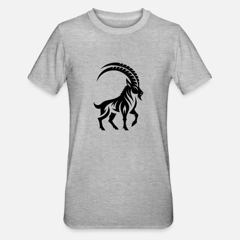 Sternzeichen Steinbock Tattoo - Unisex Polycotton T-Shirt - Grau meliert