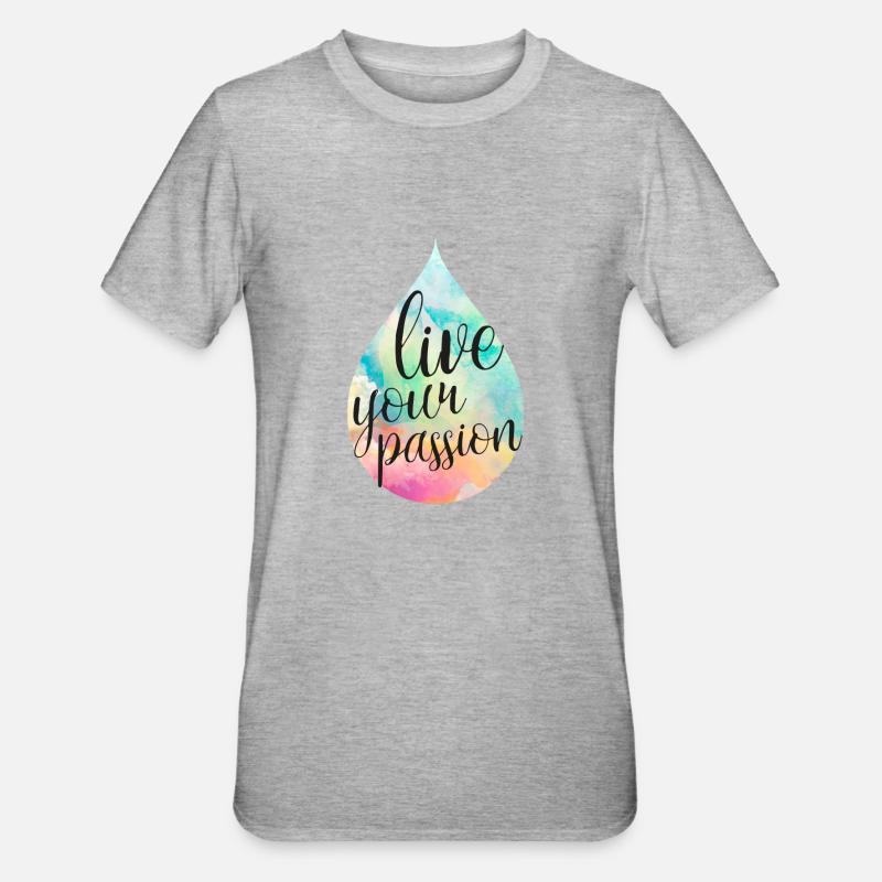 LiveyourPassion3 - T-shirt polycoton Unisexe - gris chiné