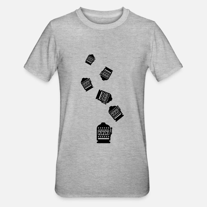 Einarmiger bandit Silhouette icon - Unisex Polycotton T-Shirt - Grau meliert