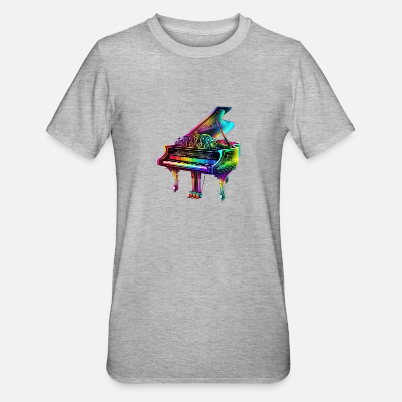 PIANO A QUEUE - T-shirt polycoton Unisexe - gris chiné