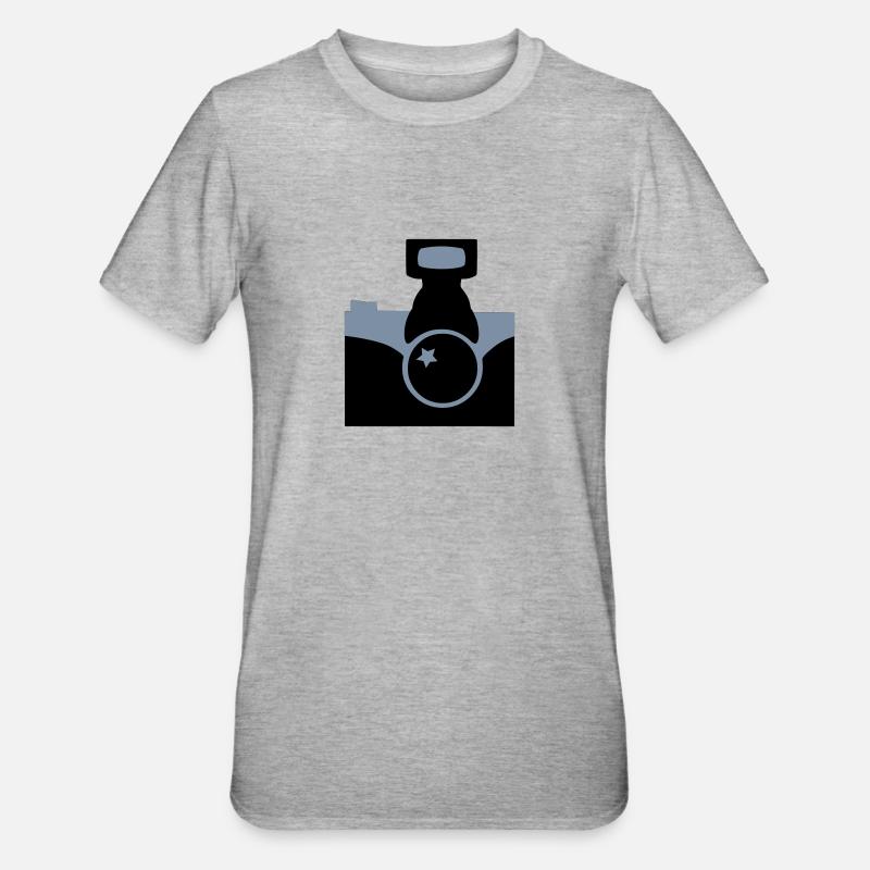 Camera - Unisex Polycotton T-Shirt - heather grey