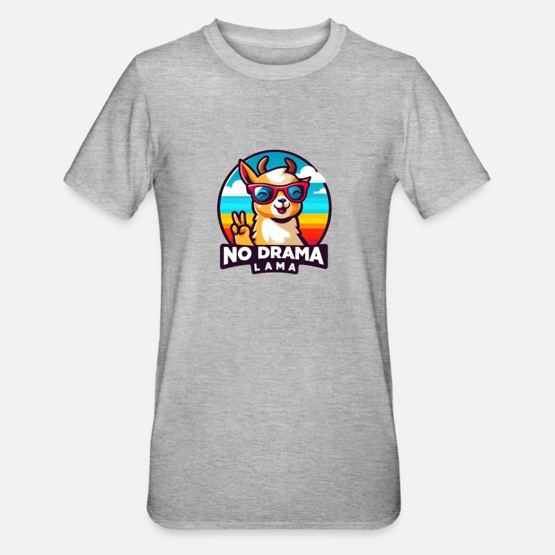 Pas de drame Lama - T-shirt polycoton Unisexe - gris chiné