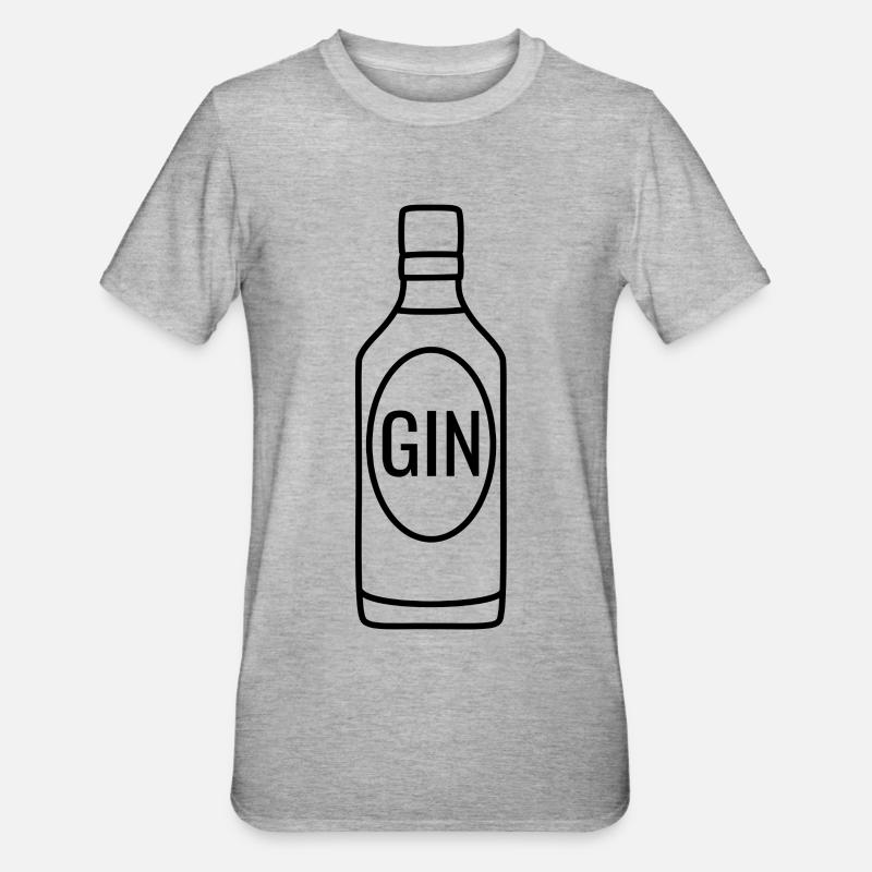 Gin Flasche - Unisex Polycotton T-Shirt - Grau meliert