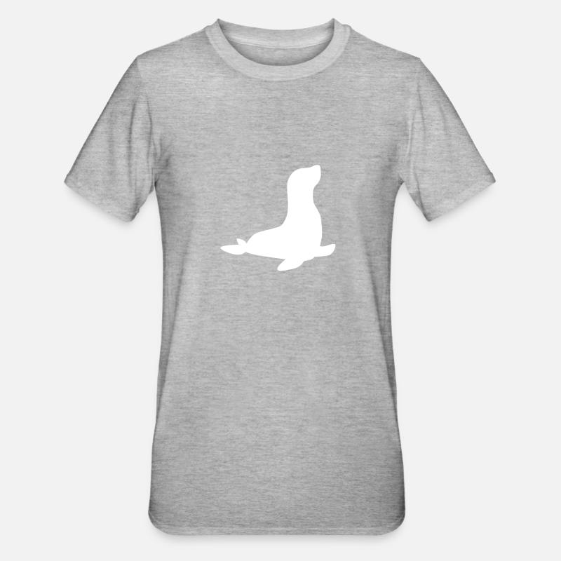 Lion de mer Phoque - T-shirt polycoton Unisexe - gris chiné