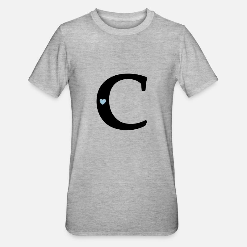 Point c) Point initial - T-shirt polycoton Unisexe - gris chiné