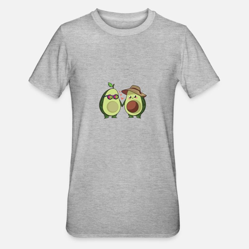 avocado paar - Unisex Polycotton T-Shirt - heather grey