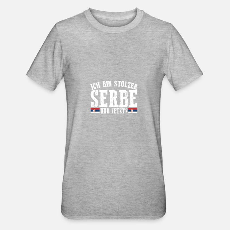 Serben Serbisch Serbien - Unisex Polycotton T-Shirt - Grau meliert