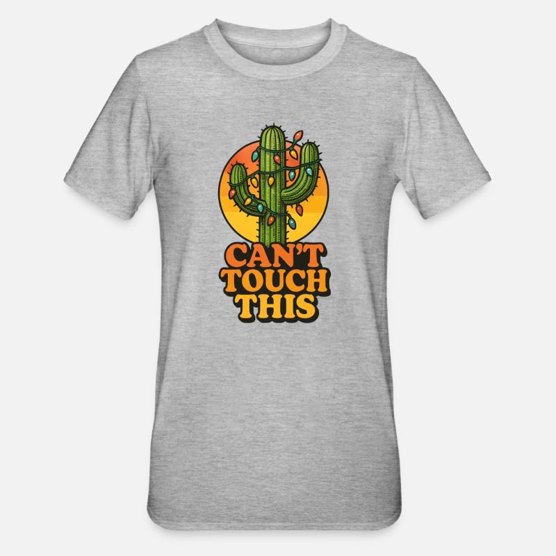 Weihnachtskaktus - Kann das nicht anfassen - Unisex Polycotton T-Shirt - Grau meliert