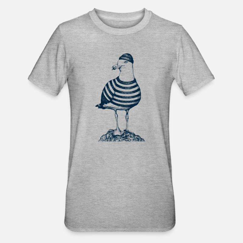 Mouette avec pull - T-shirt polycoton Unisexe - gris chiné