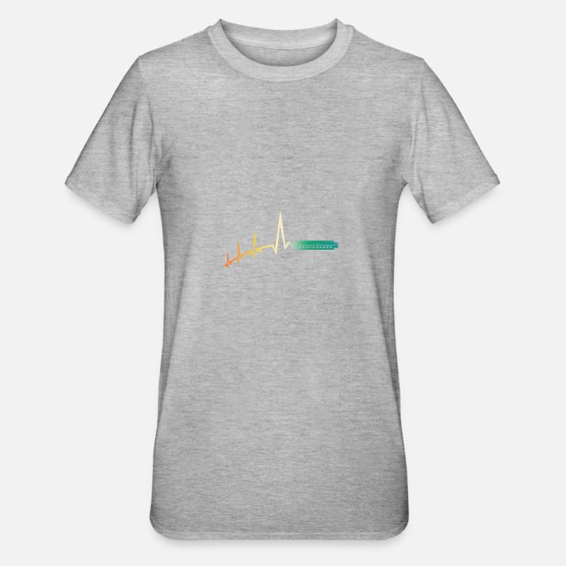 Harmonica Heartbeat Harmonica - Unisex Polycotton T-Shirt - heather grey
