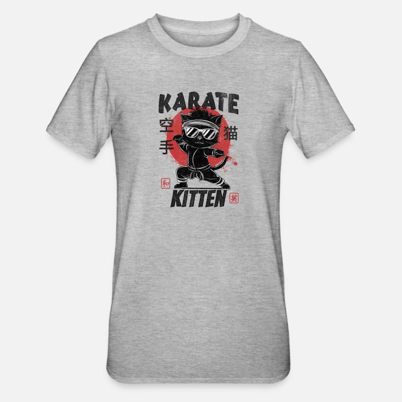 Karaté Chatons - T-shirt polycoton Unisexe - gris chiné