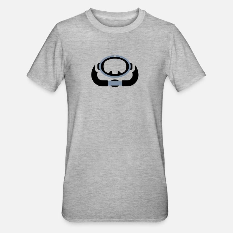 Logo rétro de plongée sous-marine - T-shirt polycoton Unisexe - gris chiné