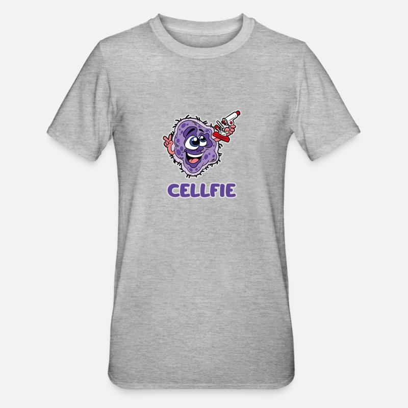 Cellfie - T-shirt polycoton Unisexe - gris chiné