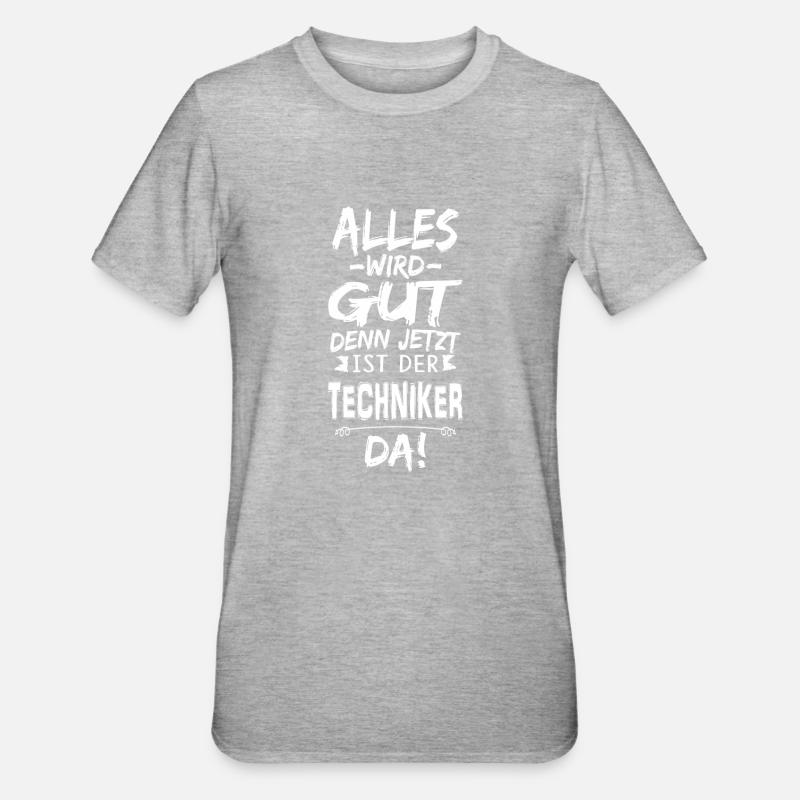 TECHNIKER - Unisex Polycotton T-Shirt - Grau meliert