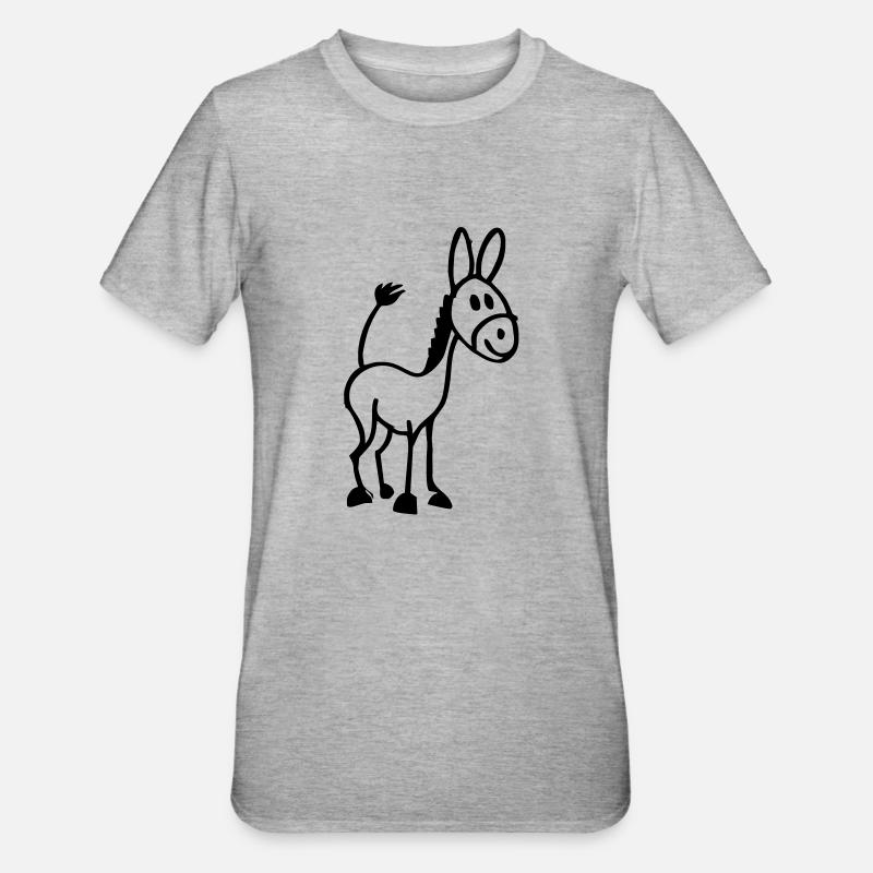 Kleiner Esel - Unisex Polycotton T-Shirt - Grau meliert
