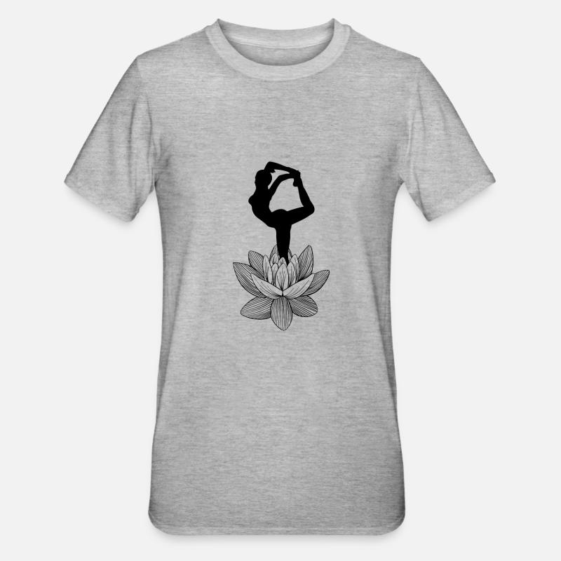 Silhouette König Taube Pose - Unisex Polycotton T-Shirt - Grau meliert