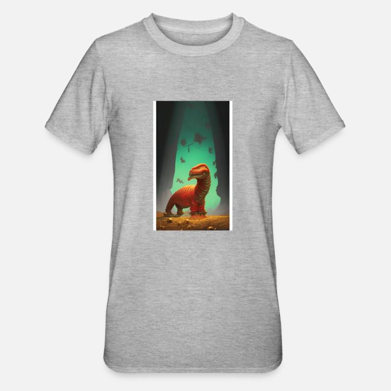 Creepy Horror Comic Alien sur une planète étrange terre - T-shirt polycoton Unisexe - gris chiné