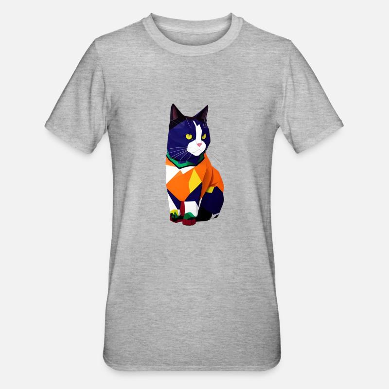 Die Katze im Pullover - Unisex Polycotton T-Shirt - Grau meliert