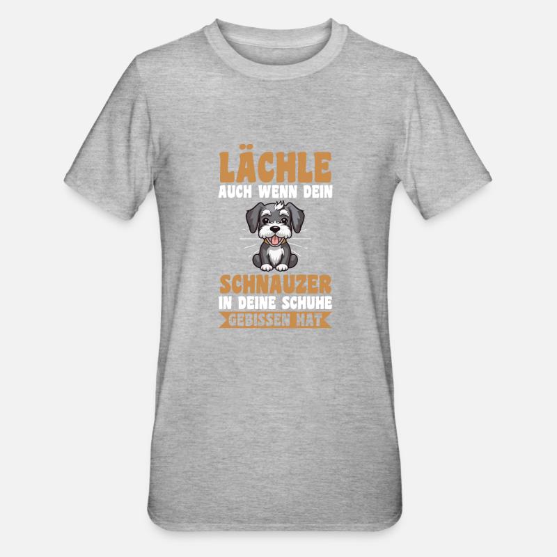 Schnauzer géant Schnauzer chien - T-shirt polycoton Unisexe - gris chiné
