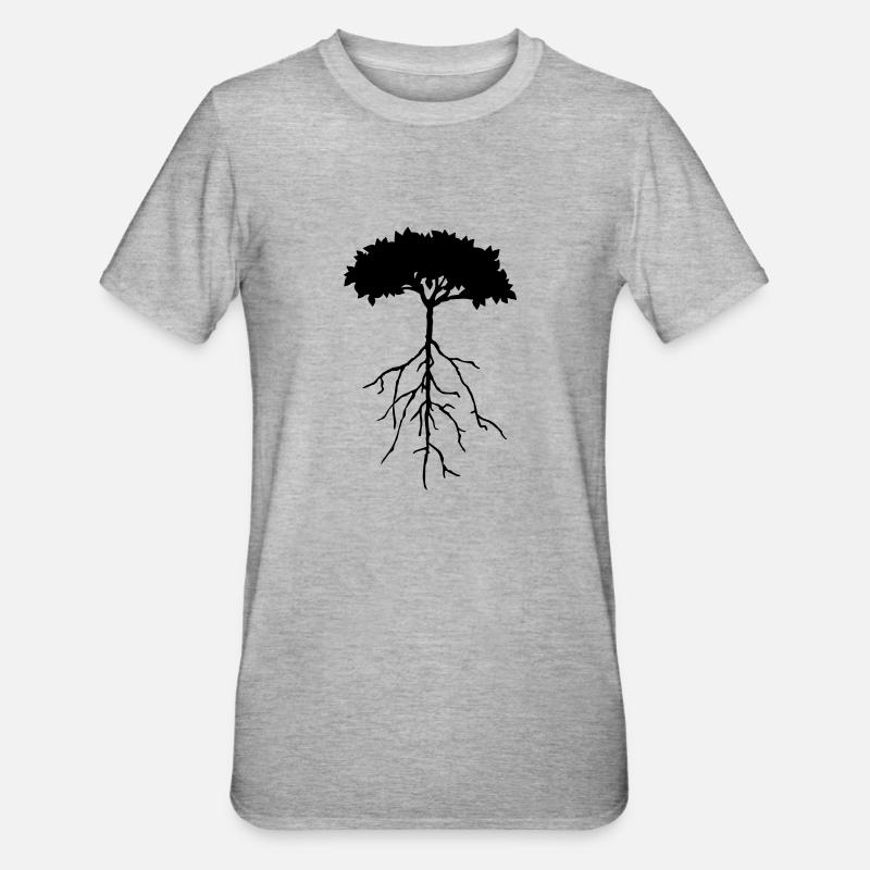 wurzelbaum - Unisex Polycotton T-Shirt - Grau meliert