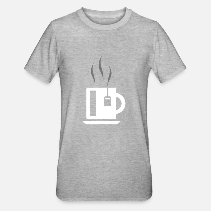 Tasse Tee mit Teebeutel - Unisex Polycotton T-Shirt - Grau meliert