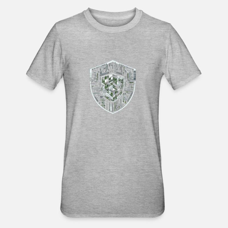 Digital Shield Protocol - Unisex Polycotton T-Shirt - heather grey