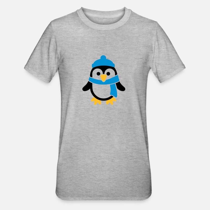 Pinguin - Unisex Polycotton T-Shirt - Grau meliert