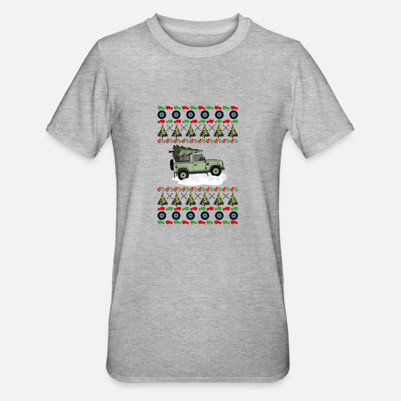 Defender - Weihnachtspullover - Unisex Polycotton T-Shirt - Grau meliert