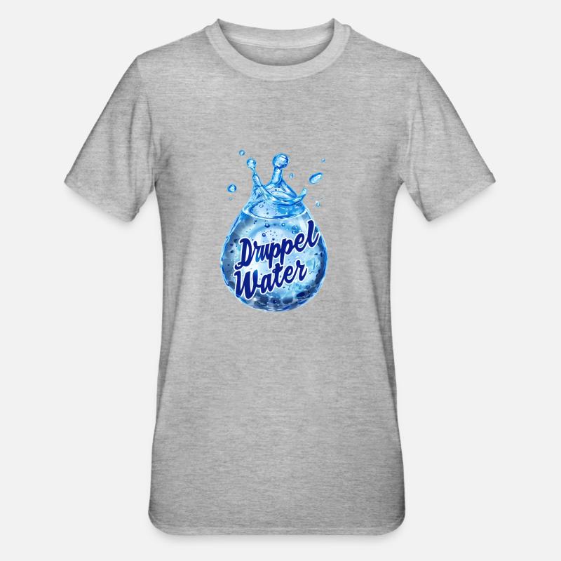 Wassertropfen - Unisex Polycotton T-Shirt - Grau meliert