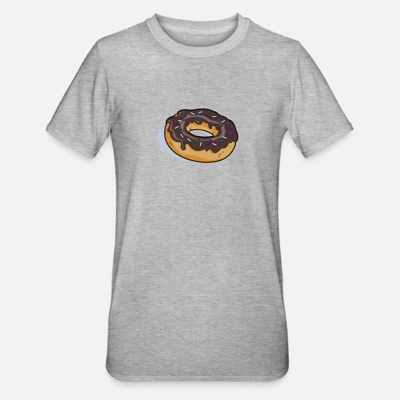 Schokolade Donut - Unisex Polycotton T-Shirt - Grau meliert