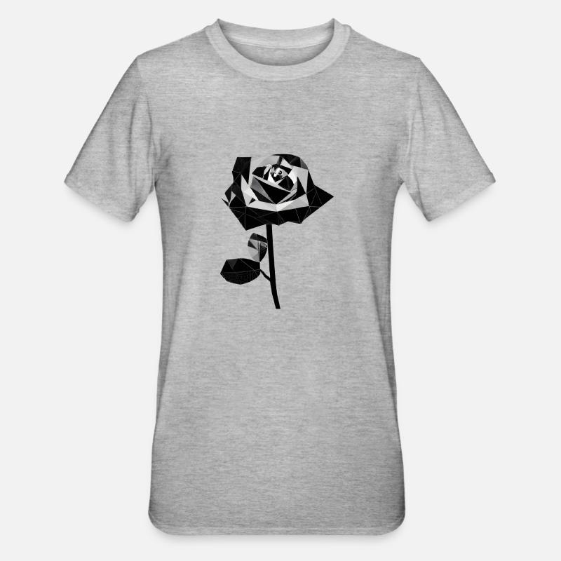 Polygon black rose - Unisex Polycotton T-Shirt - heather grey