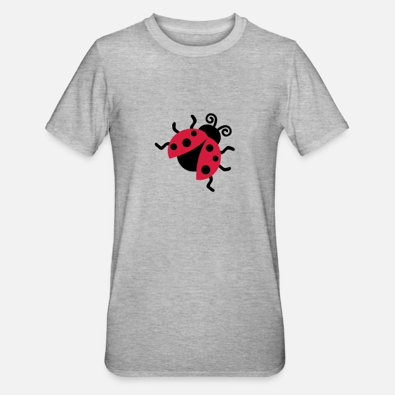 Marienkäfer - Unisex Polycotton T-Shirt - Grau meliert