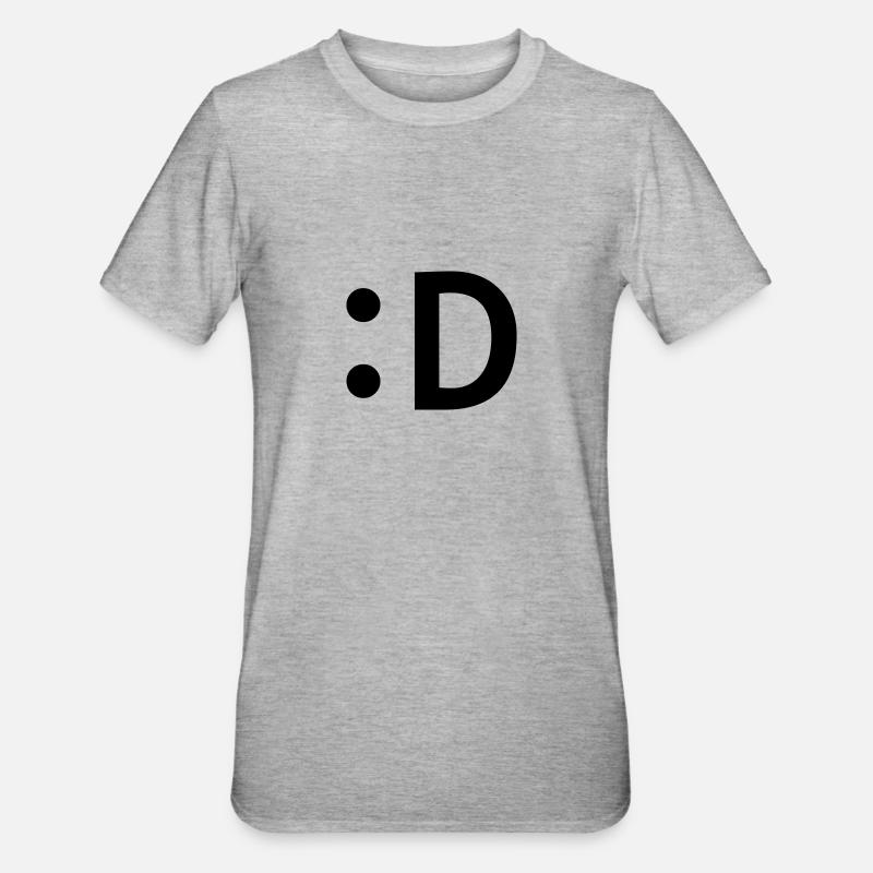 :D smiley lachen - Unisex Polycotton T-Shirt - Grau meliert