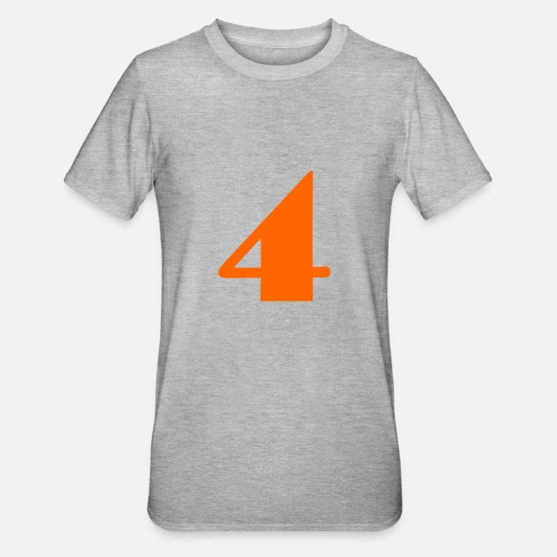 4 ANS,4e ANNIVERSAIRE,ANNIVERSAIRE 4 ANS - T-shirt polycoton Unisexe - gris chiné