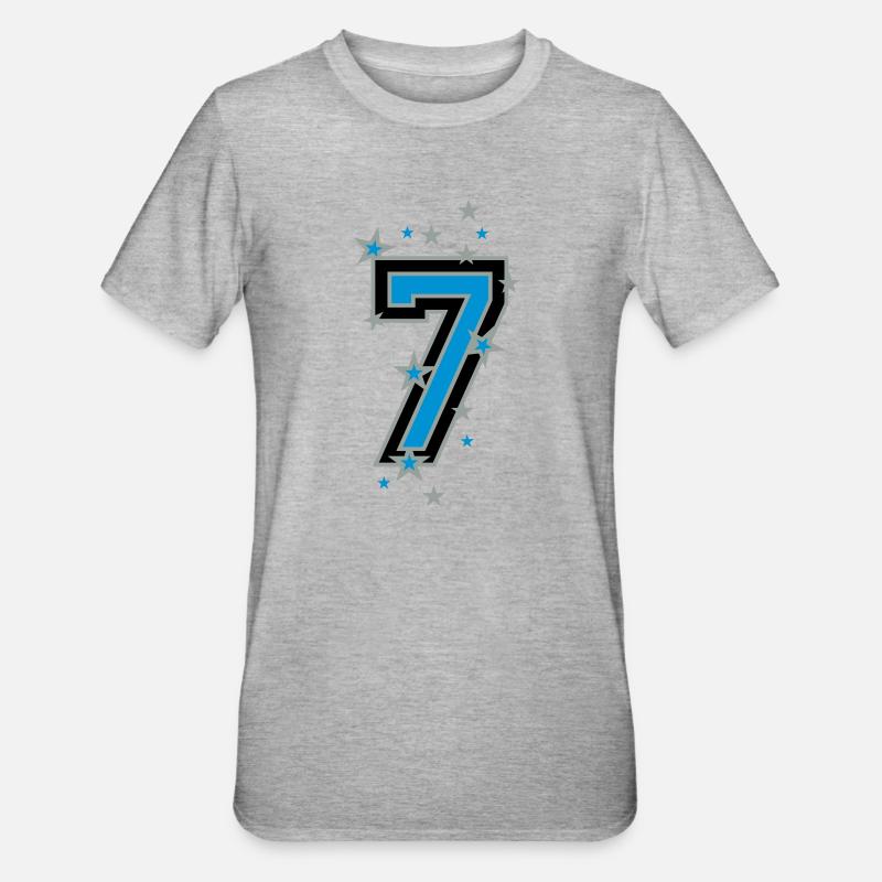 Die Nummer sechs 6 - Unisex Polycotton T-Shirt - Grau meliert