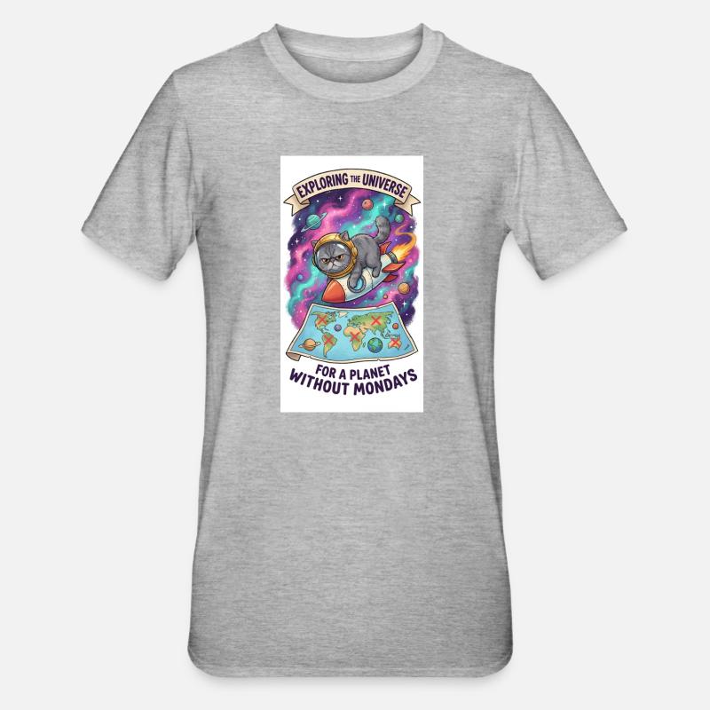 À un jet de pierre à travers l’univers - T-shirt polycoton Unisexe - gris chiné