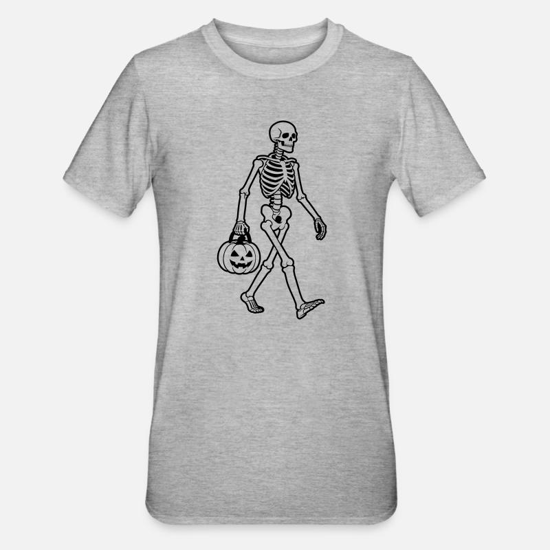 Skeleton Halloween - Unisex Polycotton T-Shirt - heather grey