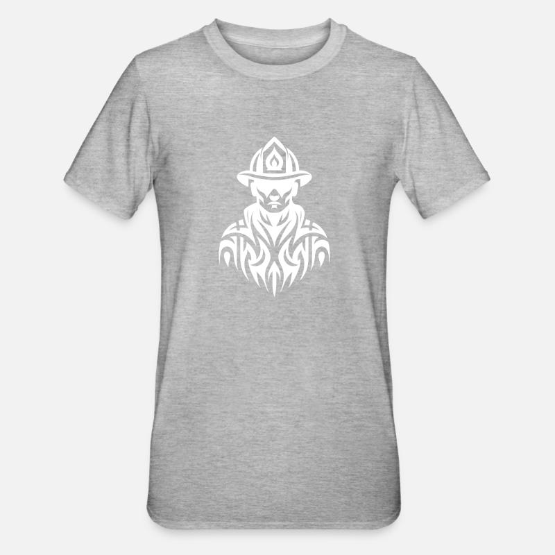 Pompier Passion Métier Pompier - T-shirt polycoton Unisexe - gris chiné