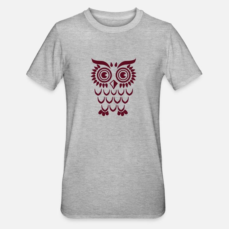Owl Eule - T-shirt polycoton Unisexe - gris chiné