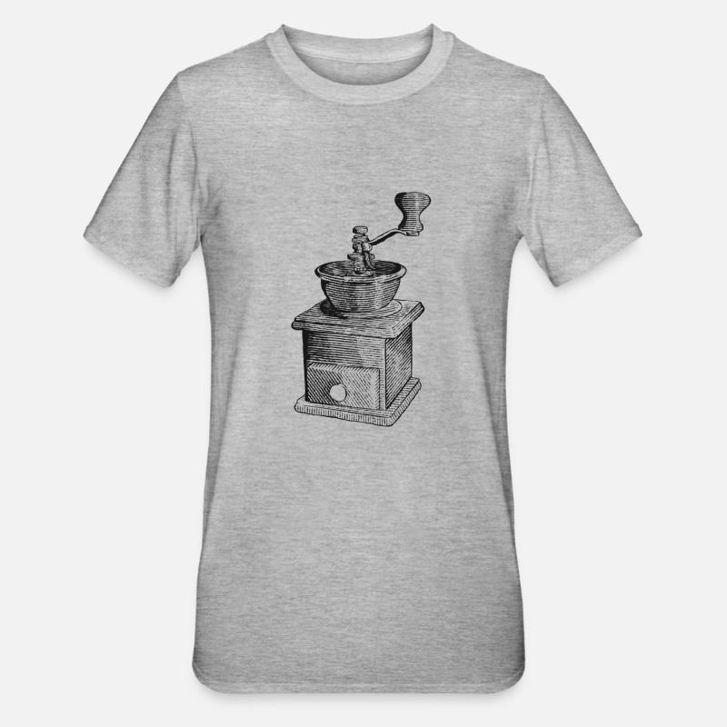 Conception de moulin à café - T-shirt polycoton Unisexe - gris chiné