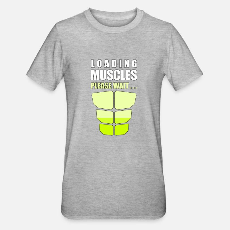 Loading muscles please wait - Unisex Polycotton T-Shirt - heather grey