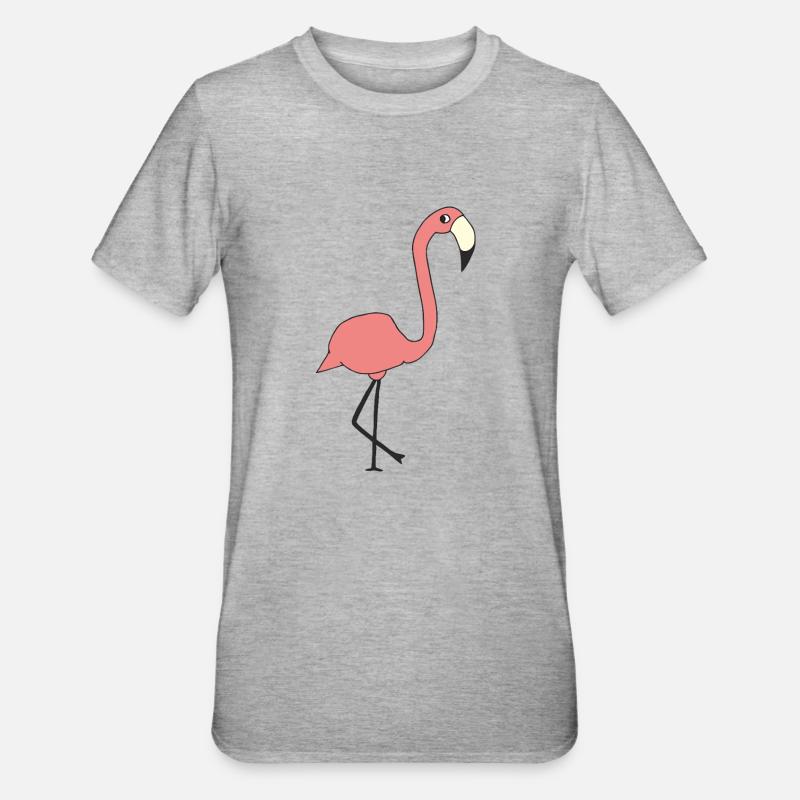 Flamingo - Unisex Polycotton T-Shirt - heather grey